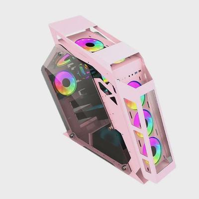 Корпус игрового компьютера с прозрачной стеклянной стороной, уникальный дизайн, поддержка водяного охлаждения, совместимость с ATX/ITX