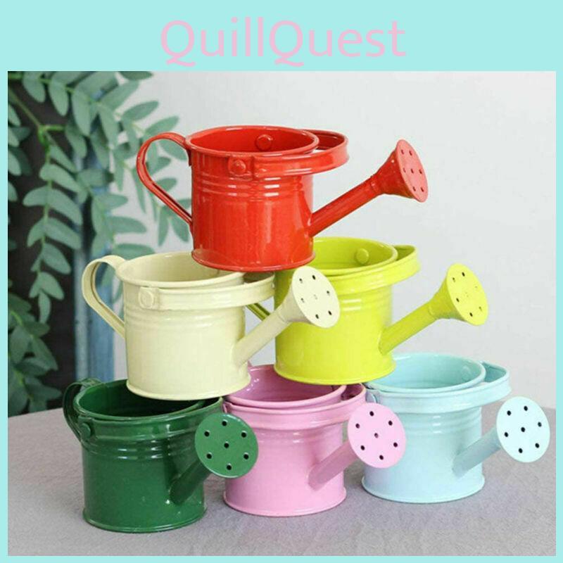 Delightful Light Blue Mini Flower Kettle Water Spraying Metal Pot For Outdoor Use