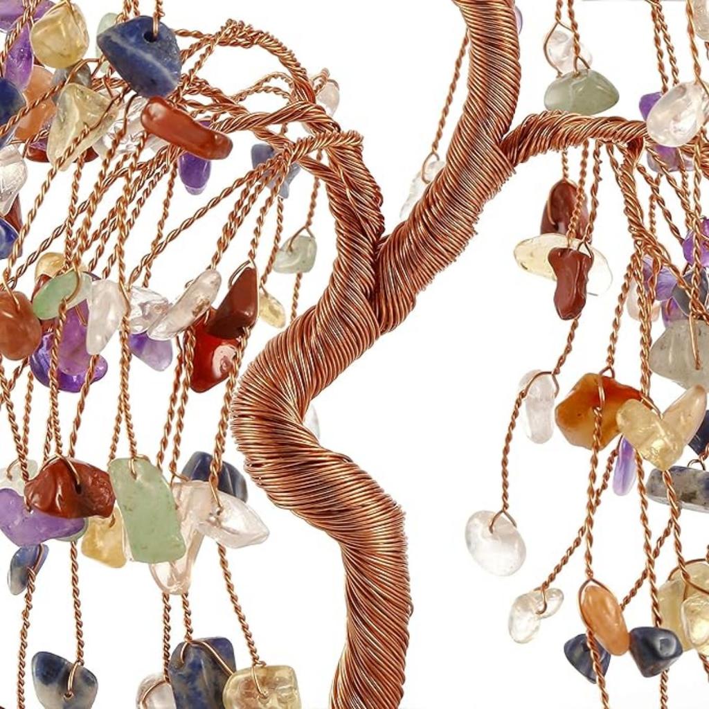 Natural Healing Amethyst/Lapis Lazuli Crystal Money Tree Tumbled Gemstone Stones Money Tree, Feng Shui Ornaments Home Decoration for Wealth and Luck