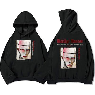 One Assassination Under God Charter 1 Толстовки с капюшоном Marilyn Manson Graphic Printing Толстовки Мужская одежда Зимняя флисовая кофта с капюшоном