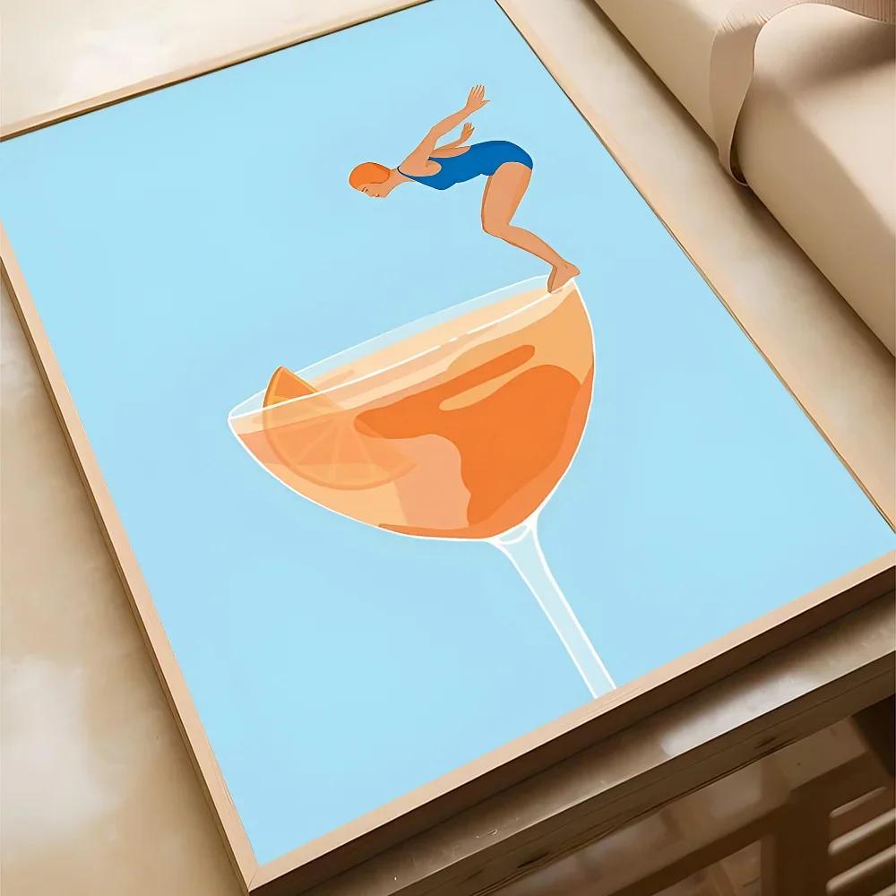 Красочный коктейльный напиток Хорошие плакаты и принты Печать на холсте Настенное искусство Картина для гостиной Домашний декор Подарки