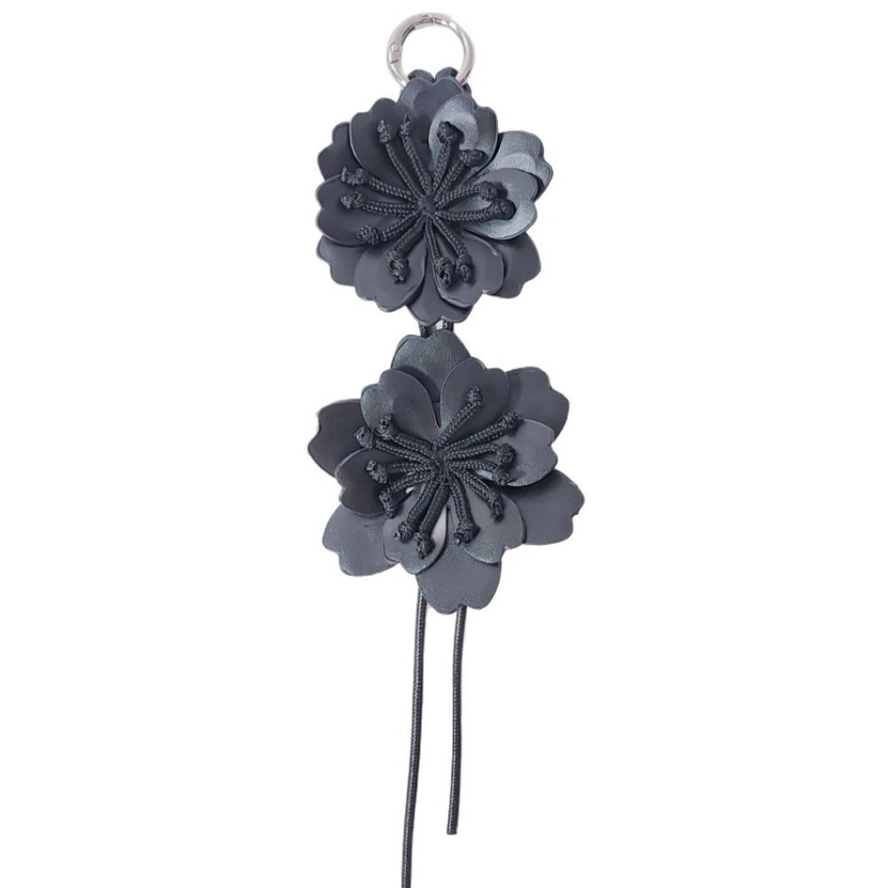 Hanger Pu Flower Keychain Lavender Bag Charm Trendy Pu Leather Flower Pendant Women
