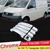 Для Volkswagen VW T5 Transporter 2003 ~ 2015 Хромированная крышка дверной ручки Внешняя отделка ABS Набор автомобильных наклеек Аксессуары для крышек 2004 2005