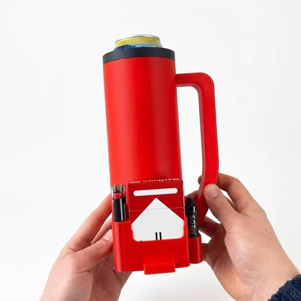 Tactical Reload Can Holder, Magazine Style Insulated Beer Can Cooler with Lighter & Cigarette Storage, Novelty Tactical Beer Mug