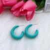 1 пара ярких цветов C-образные серьги-гвоздики, красочные серьги-кольца, легкие серьги с геометрическим кругом, ювелирные изделия, подарок