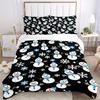 3pcs Snowman Pattern Bedding Set, Ideal for Home Use, Suitable for Bedroom Decor (1*Duvet Cover + 1/2*Pillowcases, No Core) yy250821186