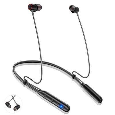 Bluetooth-наушники [С шейным ободком, Регулируемый шнур, 40 часов непрерывного воспроизведения] Беспроводные наушники с выпуклыми кнопками, Шумоподавление CVC 8.0