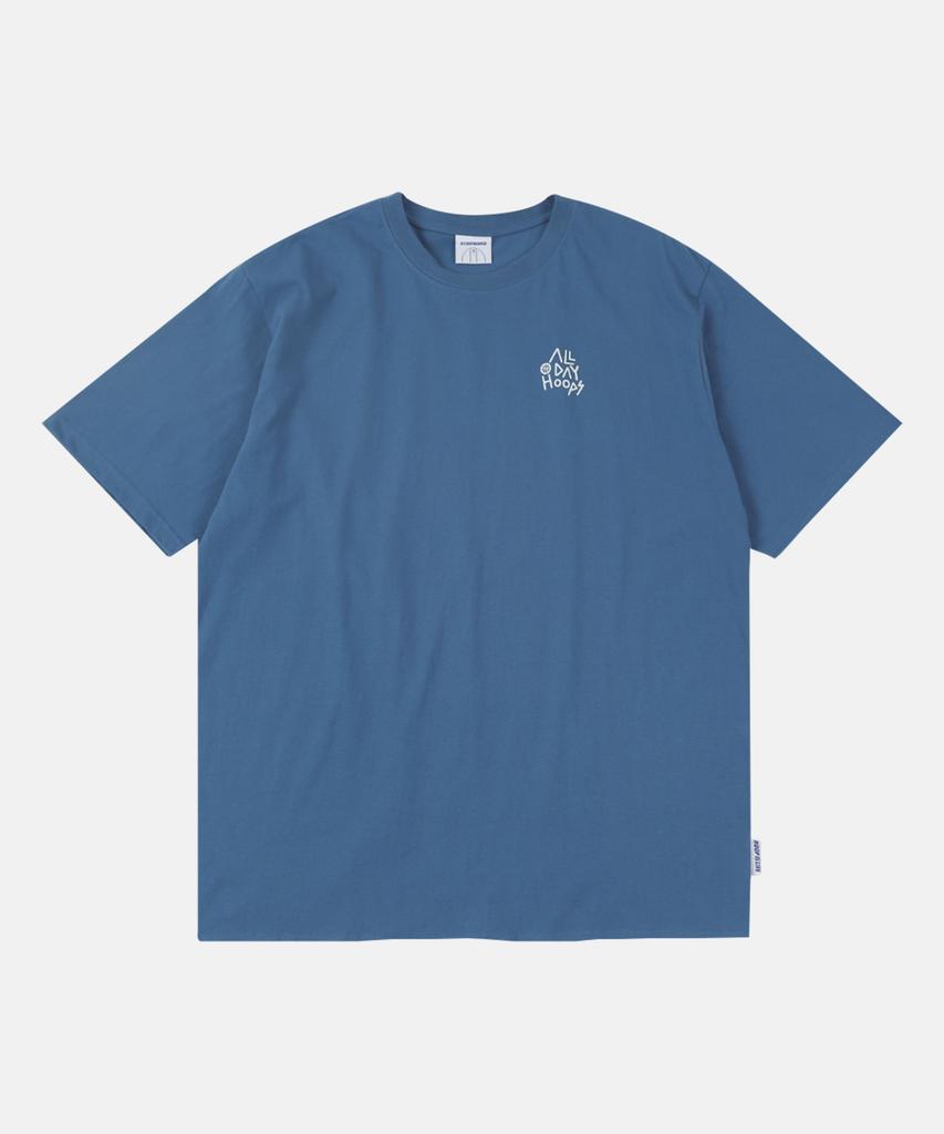ALL DAY HOOPS Hoop S2 Logo Short Sleeve T-Shirt Blue