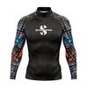Mens UPF 50 Quick-Dry Rash Guard Long Sleeve Swim Shirt Surfing Diving Snorkeling Water Sports Sun Protection