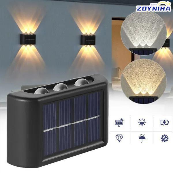 Солнечный настенный светильник, уличный IP65, водонепроницаемый, настенный светильник для балкона, освещение, уличная солнечная лампа для двора, улицы, сада, декор LM