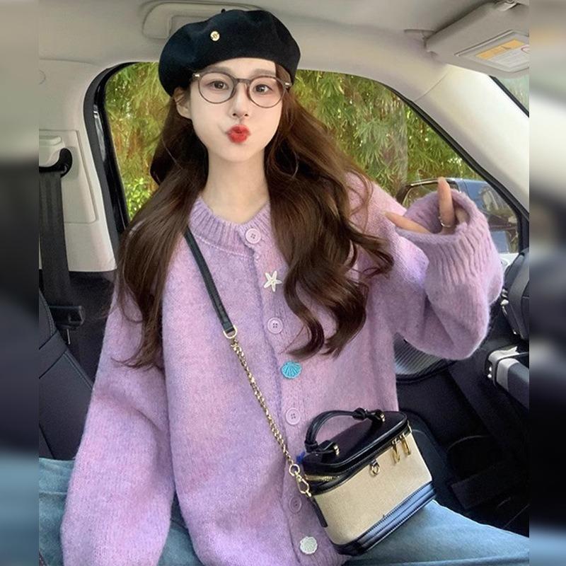 Свободный ленивый ветер женский свитер куртка осенняя одежда новый маленький вязаный кардиган женский высококлассный топ