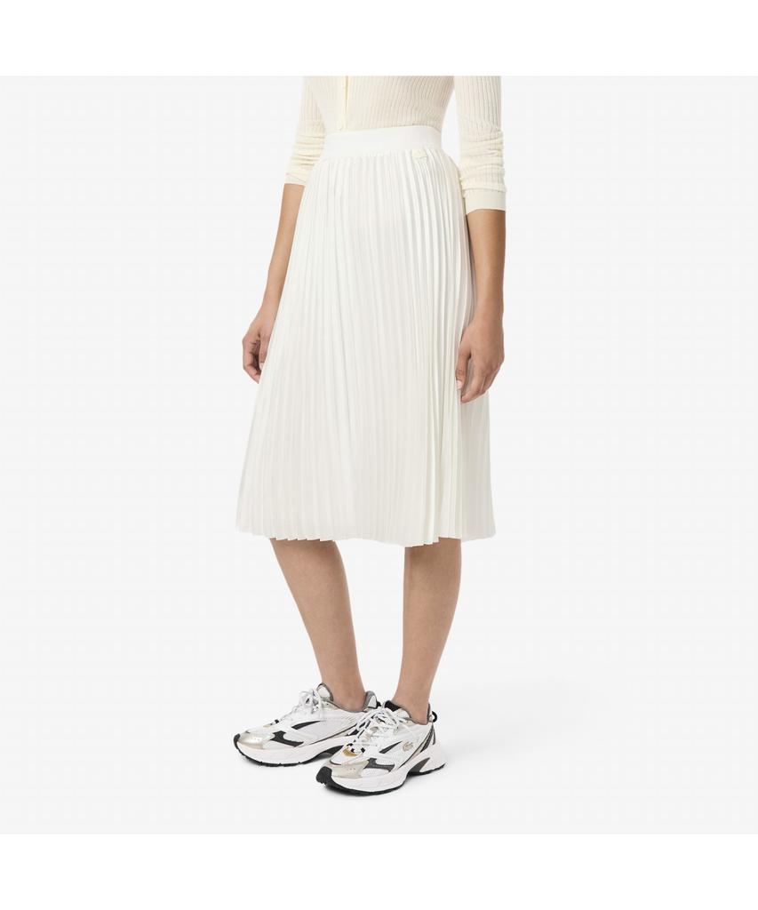 Lacoste Women'S Shiny Logo Banded Pleated Long Skirt Jf5605-55N 70V