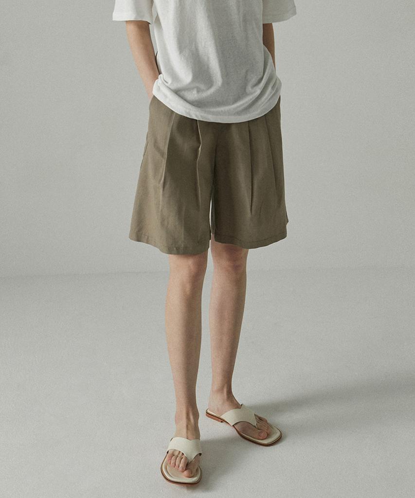 A.RIFF Pintuck Half Pants_Brown