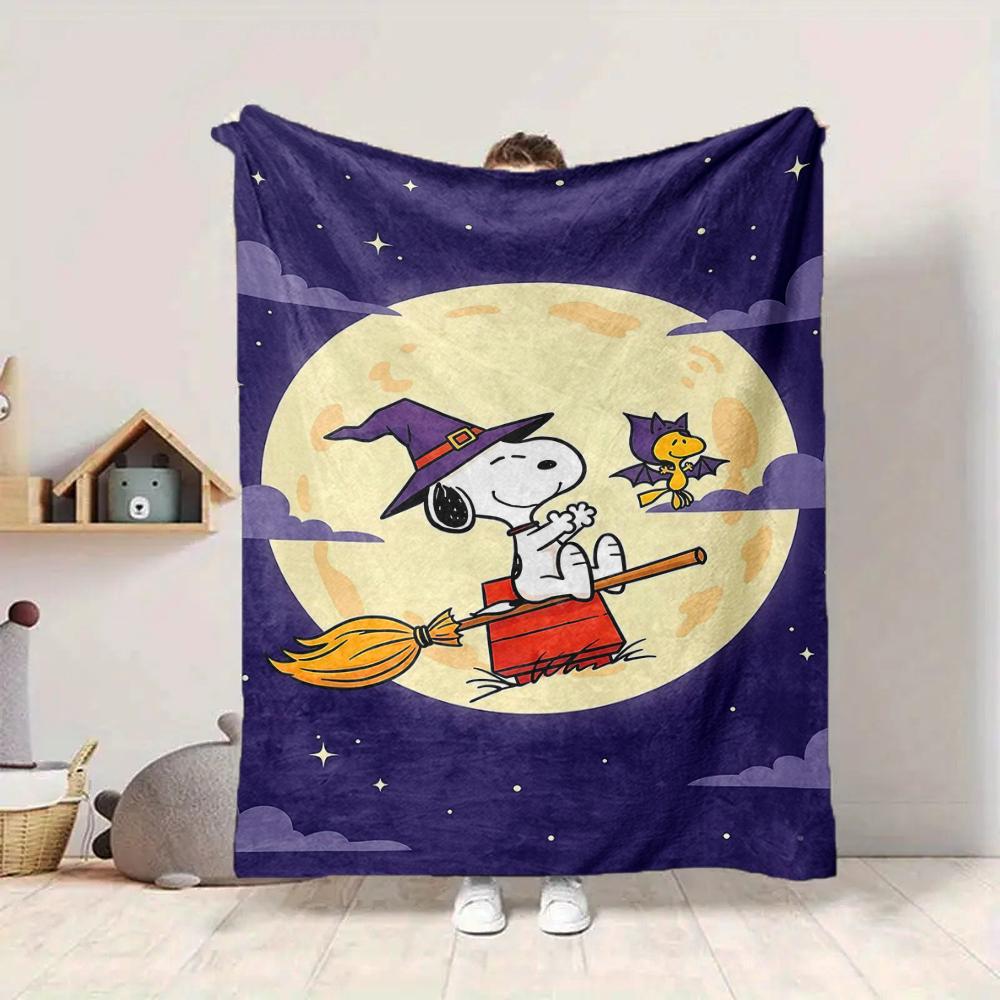 1 шт. Плед Snoopy-Ведьма Ночь Хэллоуина Мягкий и Удобный Повседневный Теплый Для Кемпинга Путешествий Рождественский Подарок на Хэллоуин M91799