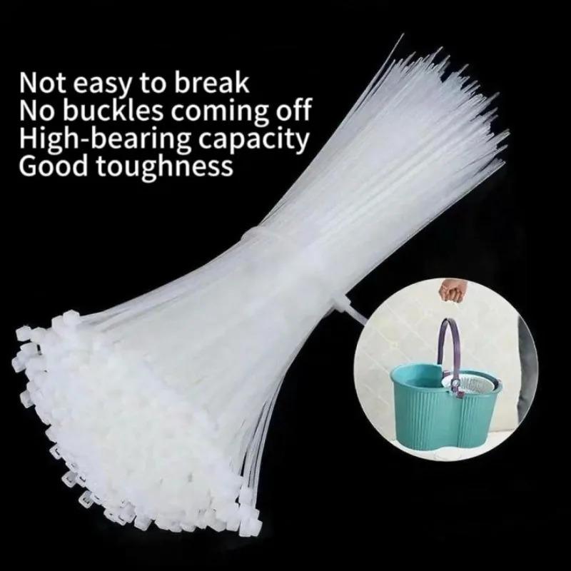 100-500pcs Plastic Nylon Cable Ties Self-locking Cord Ties Straps Adjustable Cables Fastening Loop Home Office Wire Zip Ties