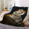 Fiercely Tiger Theme Flannel Throw Blanket Soft Lightweight Warm for Living Room Bedroom Bed Sofa Couch Kids Adults Gifts
