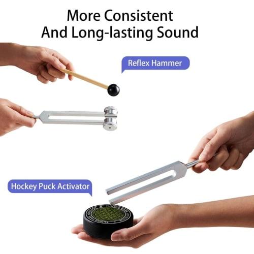 Набор лечебных камертонов Doueh, 128 Гц, 136,1 Гц, 256 Гц, 384 Гц, с активатором в виде шайбы, для чакровой и звуковой терапии