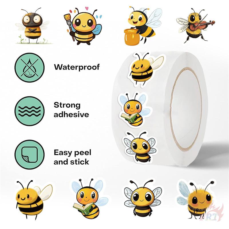 500 шт./рулон Q Funny Bees Kids Rewards Stickers - DIY Scrapbooks Декор Альбом Запечатывание Этикетки Наклейки