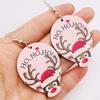 Мультяшные серьги-олени Санта-Клауса из дерева - Европейская и американская модная бижутерия