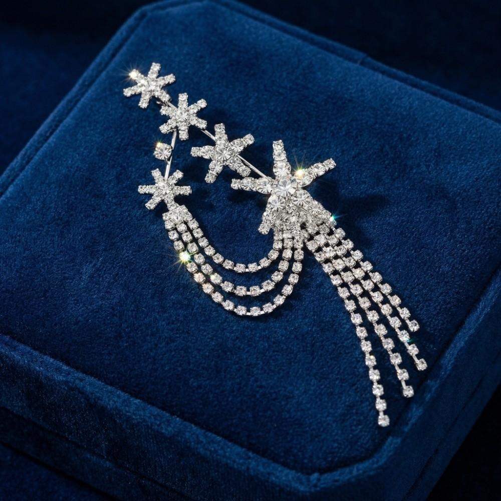 Light Luxury Star Tassel Brooch Clothes Accessories Light Luxury Broochs Gifts