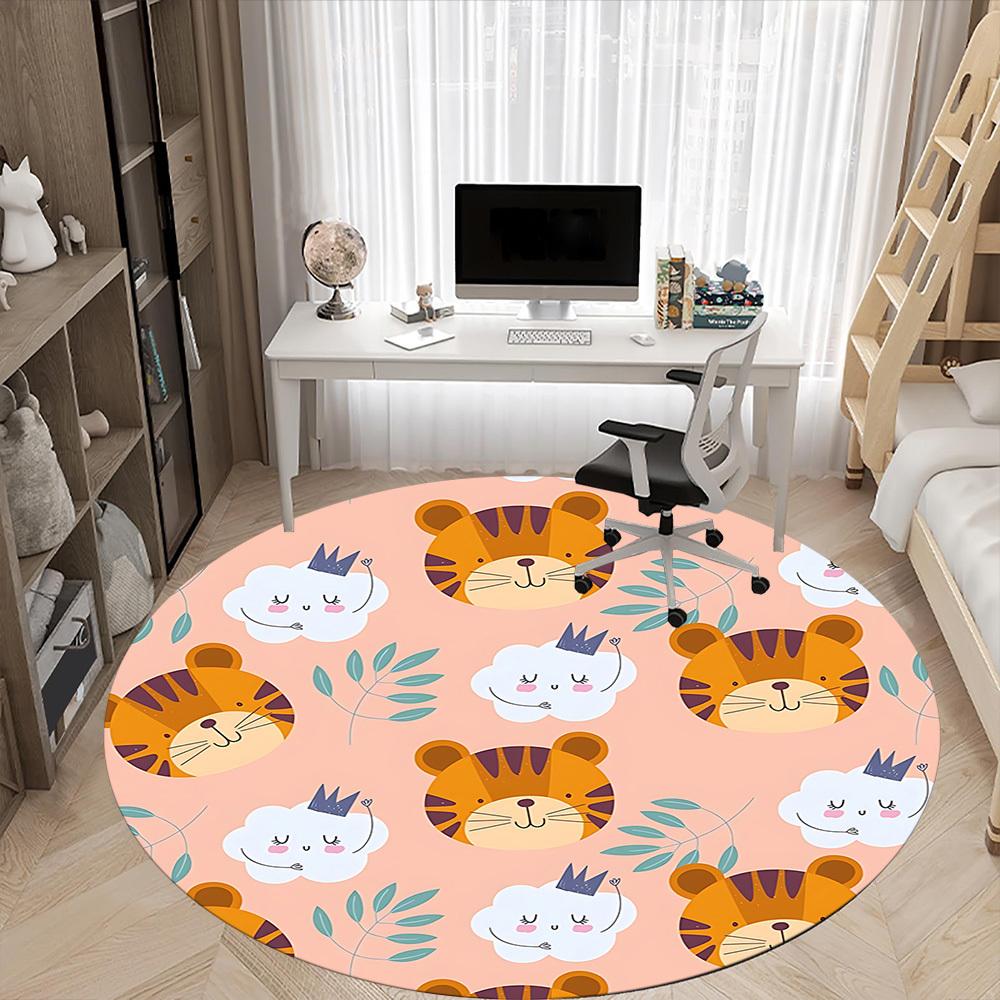 1pc Tiger Clouds Pattern Chair Carpet for Office  Machine Washable Rug for Office,  Good Gift for Family or Friends yy251225191