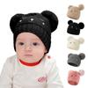 Детская зимняя шапка для малышей, детская теплая вязаная толстая лыжная шапка с помпоном для мальчиков и девочек