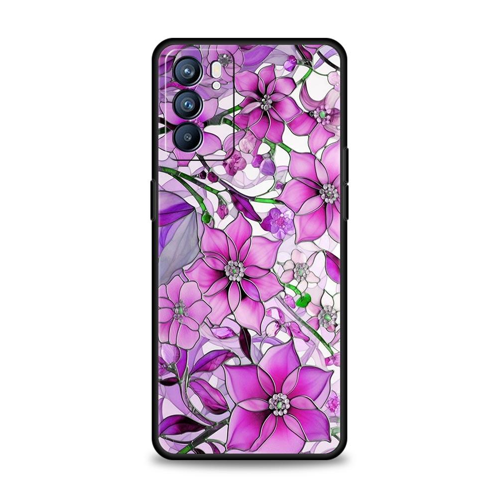Чехол для телефона для Oppo Reno13 Reno12 Reno11 F Reno10 Pro A54 A53 A95 A76 A74 A57 A98 A80 A79 5G A78 4G Чехол Цветочный мрамор Геометрия