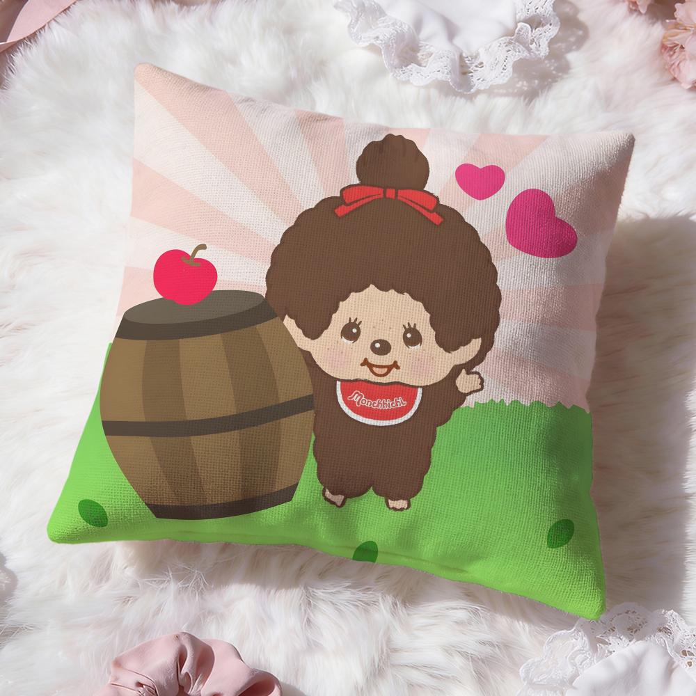 Мультяшная наволочка Monchhichi Премиум-комфорт Двусторонняя наволочка - Дизайн «Два в одном» для любой комнаты и салона автомобиля