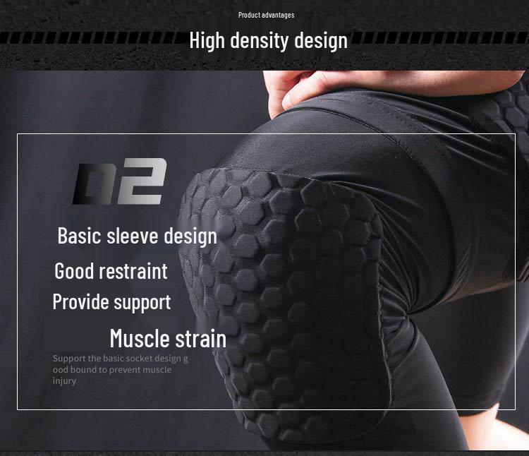 Профессиональные компрессионные шорты с защитой от столкновений в виде сот для тренировок по баскетболу и футболу