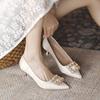 French Temperament High Heels Women's Stiletto Celebrities High-end Niche Design Bride Chinese Xiuhe Two Wear Wedding Shoes