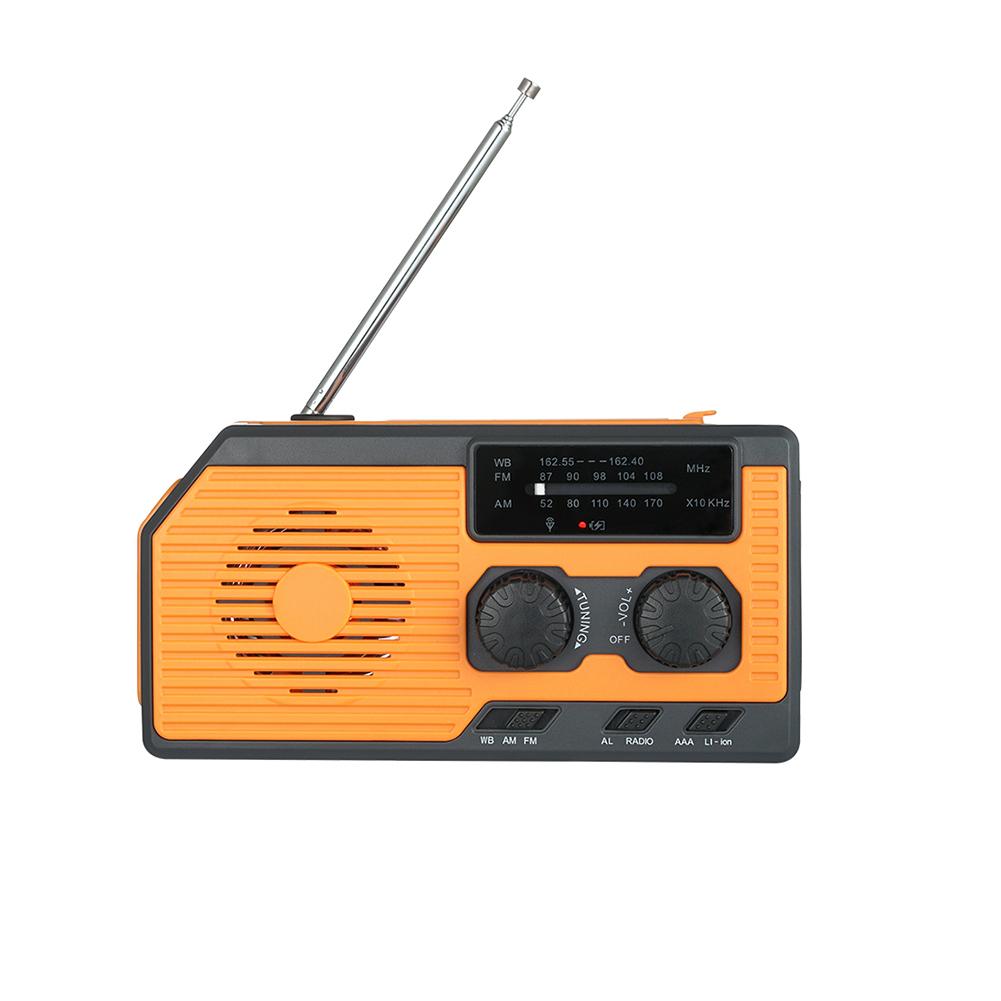 Портативное радио с ручным заводом на солнечной энергии AM/FM/WB NOAA Weather, светодиодный фонарик, внешний аккумулятор для кемпинга на открытом воздухе, пеших походов, солнечное радио