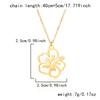 Stainless Steel Hollow Flower Pendant Necklace for Women Minimalist Gold Color Flower Necklace Charms Wedding Party Jewelry