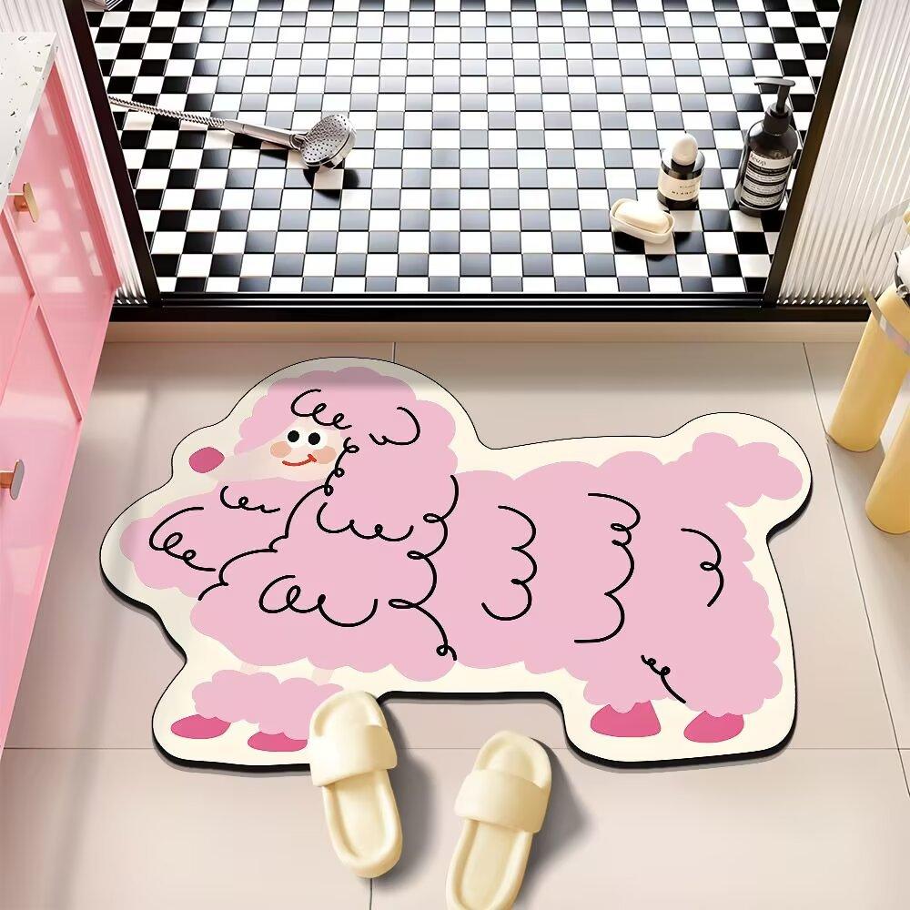 Мультяшный милый допаминовый стиль милый питомец диатомовая грязь напольный коврик для ванной впитывающий противоскользящий быстросохнущий коврик для ног