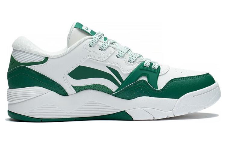 Li Ning Basketball Culture OG 90 Abrasion Resistant Breathable Low top Vintage Basketball Shoes White Green ABCT047-3
