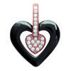 [L4675] - Gold Plated Pendant 'Love' Black (ceramic) Rose Gold - 20x20 Mm