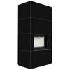 Modular Fireplace KRATKI FLOKI BOX 8 kW Ø 160 Quartz Sinter NERO ASSOLUTO Self Closing Door