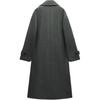 Zara Свободный крой однотонного двубортного пальто Женское пальто Серый 3046299-802
