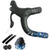 GORIX Road Bike Bar Tape (GX-BARA) Rose Pattern Bicycle Tape Shock Absorption Grip Simple Design Black X Blue