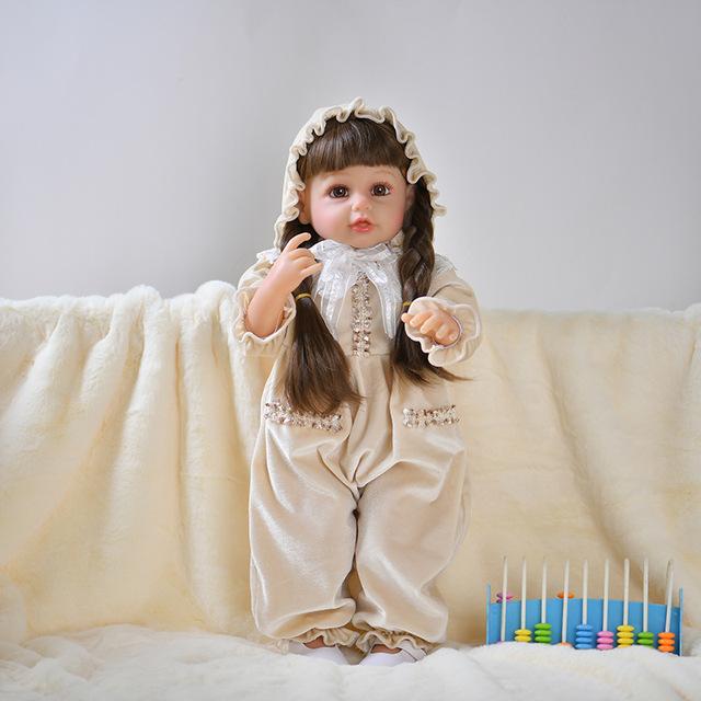 55 см кукла реборн с длинными волосами для девочек, имитация детских подарков, игрушки, реалистичные куклы, игрушки для девочек, подарки, комплект куклы реборн