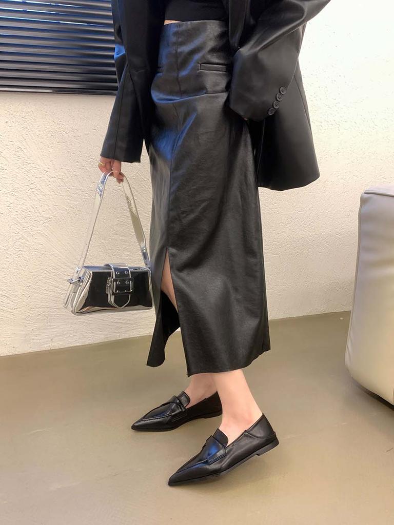 Fashion Fashion Women Loafers 2024 New Arrivals Autumn/Spring Dress Shoes Pointed Toe Black White Brown Ladies Mary Janes Size 35-39