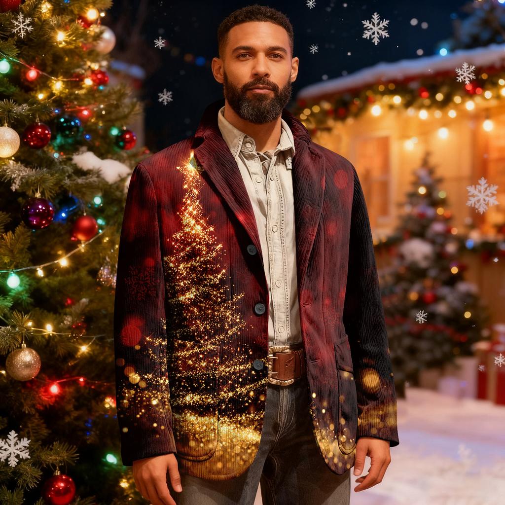 Мужской уродливый рождественский вельветовый теплый карманный пиджак-кардиган, мужской повседневный костюм