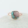 Oyster Copper Turquoise Gemstone Ring, Stacking Ring, Rose Gold Ring, Handmade Jewelry, Birthday Gifts, Mom Gifts, 925 Sterling Silver