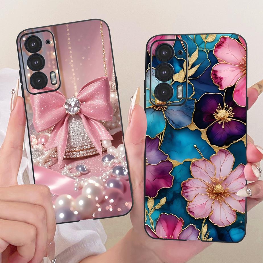 For Motorola Edge 20 Pro Case New Flower Butterfly Painted Cover Soft Silicone Case For Motorola Edge 20 Lite Edge20 Fusion Bags