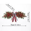 Christmas Door Swag Red Berry Plaid Bow PE Design Festive Holiday LED Light Optional Christmas Door Wall Hanging Decoration