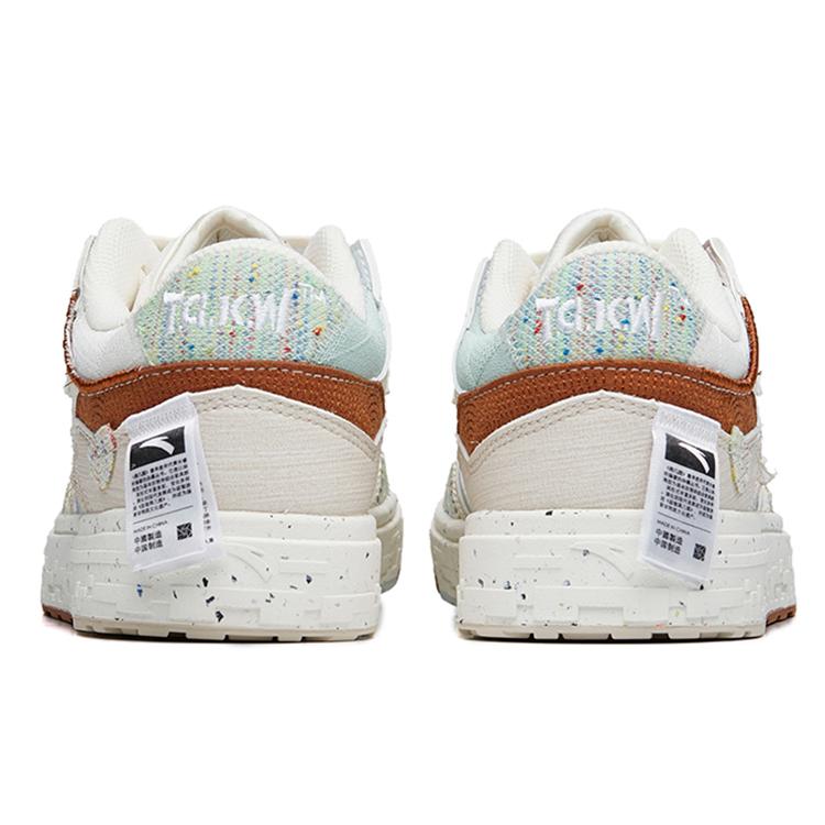 Anta Abrasion Resistant Low top Skateboard Shoes Women's Beige Blue 122218050S-1