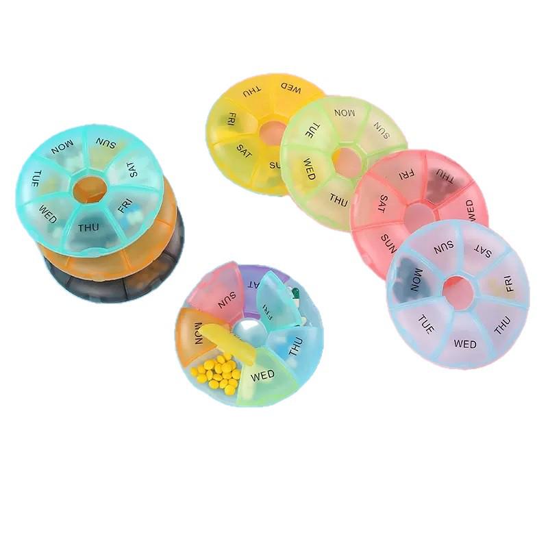 Разноцветный водонепроницаемый органайзер для таблеток на 7 дней - Большой вместимости, Портативная аптечка с 7 отделениями