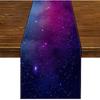 Nepnuser Linen Galaxy Table Runner for Kids Birthday Party Decorations Star Outer Space Starry Night Supply Dining Room Kitchen Home Decor (13" x
