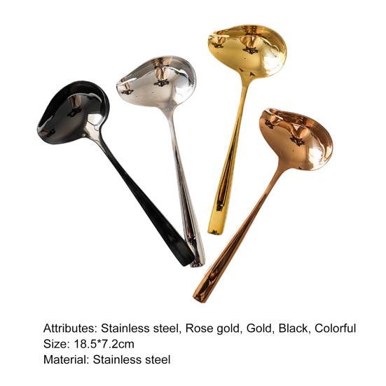 Ложка для соуса, твердая многоразовая нержавеющая сталь, устойчивая к ржавчине, безопасная горячая кастрюля для супа