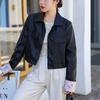New Chinese Style Retro Style Short PU Leather Soft Leather Top for Women Spring, Autumn and Winter New Splicing Style Fashionable Jacket