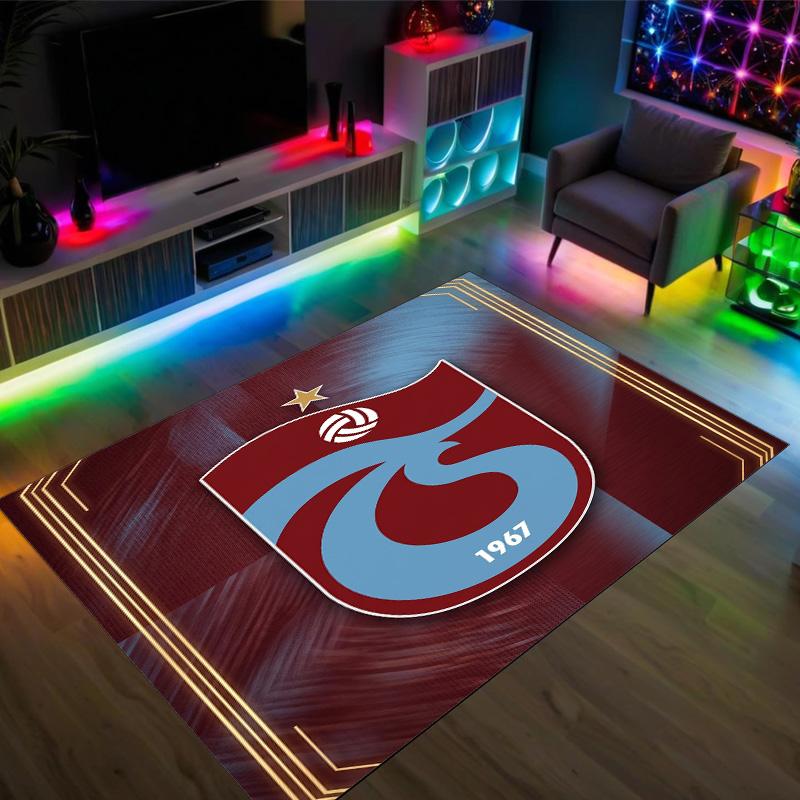Trabzonspor FC Design Crystal Velvet Carpet Cozy Non?Slip Printed Rug For Bedroom Living Room Entrance